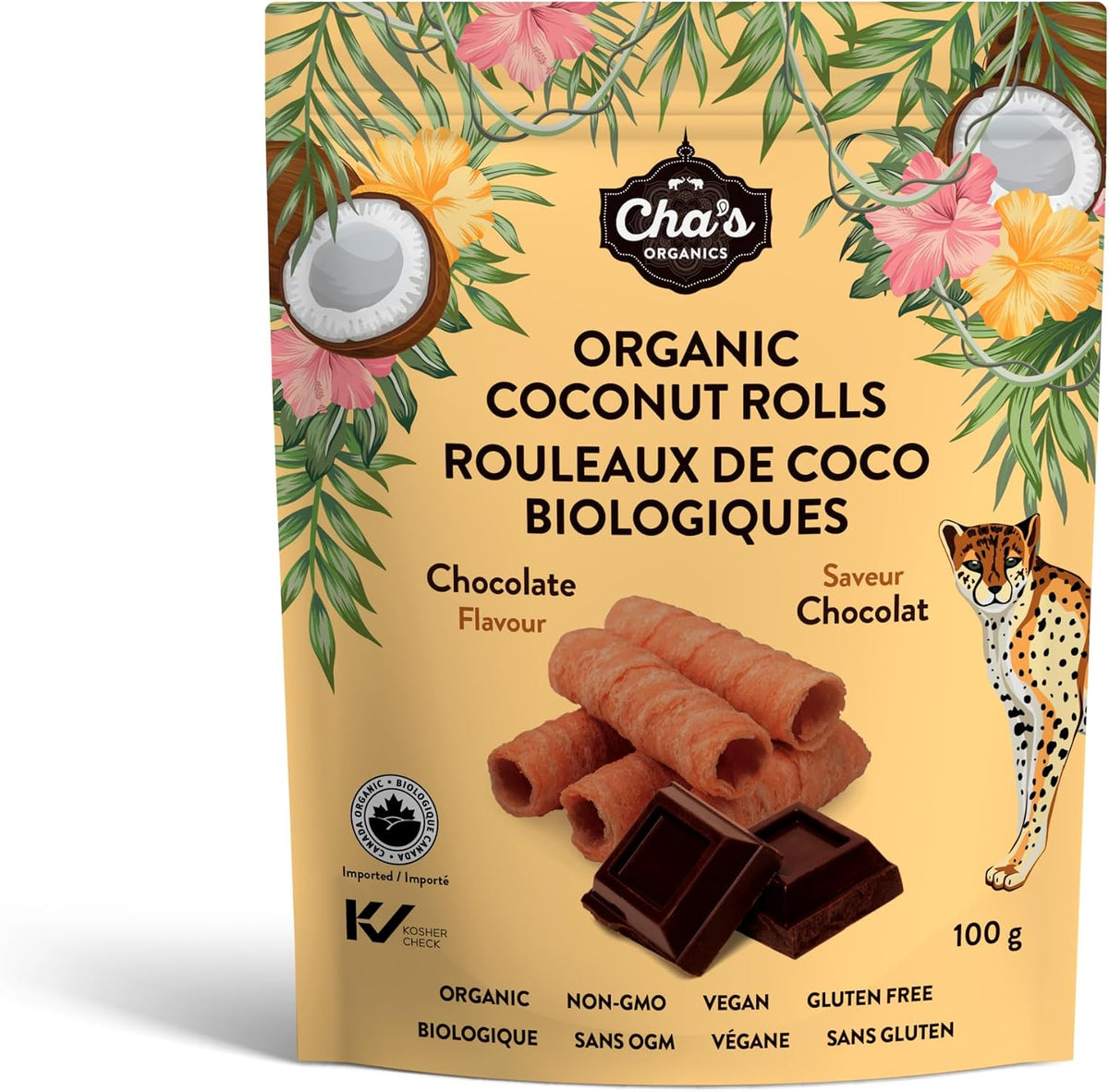 Cha's Organic - Rouleau de coconut - Chocolat