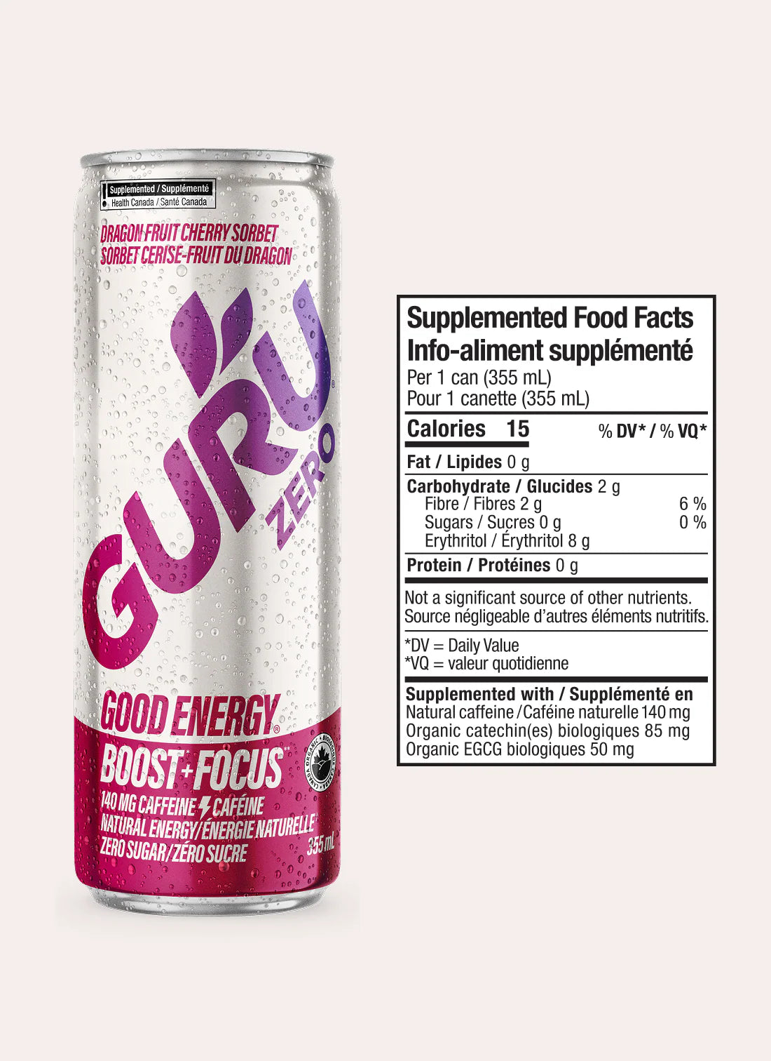 GURU - Zero - Sorbet Cerise & Fruit du dragon