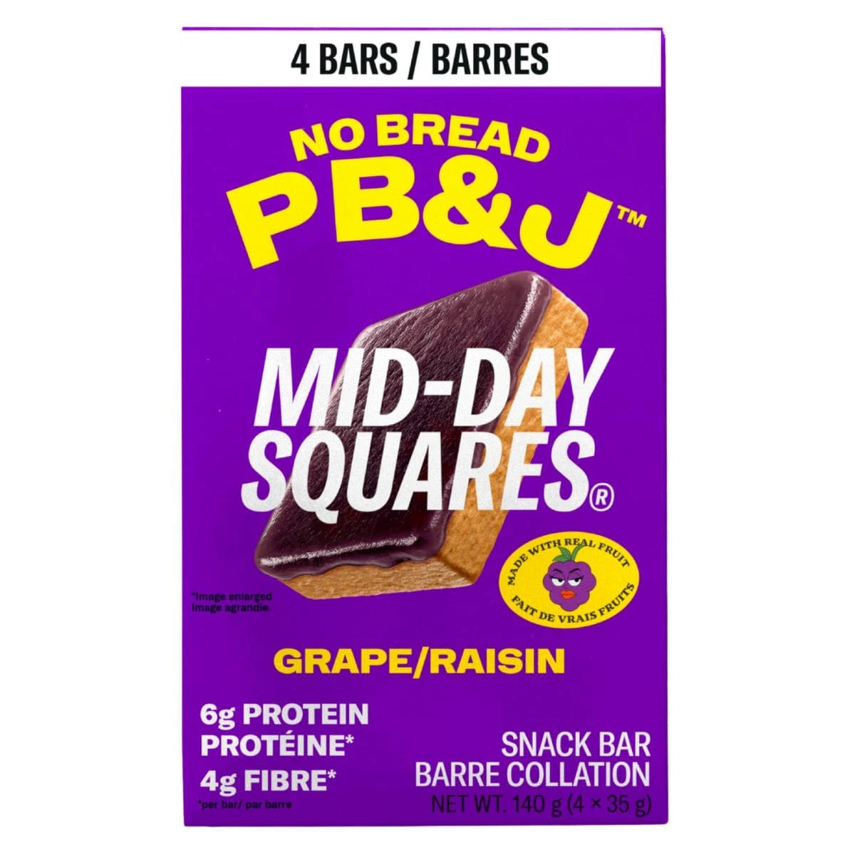 Mid-Day Squares - PB&J aux raisins (Boîte de 4)