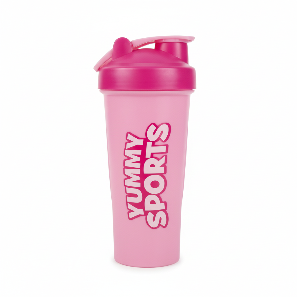 Yummy Sports Pink Shaker white background